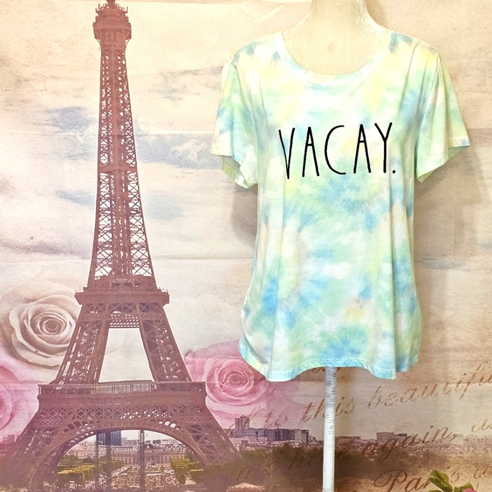 Rae Dunn Vacay tie dye short sleeve tee sz XL